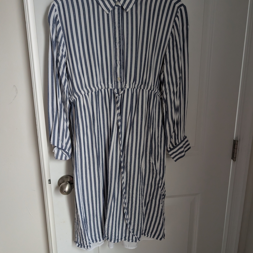 H&M Navy and White Striped Shirt